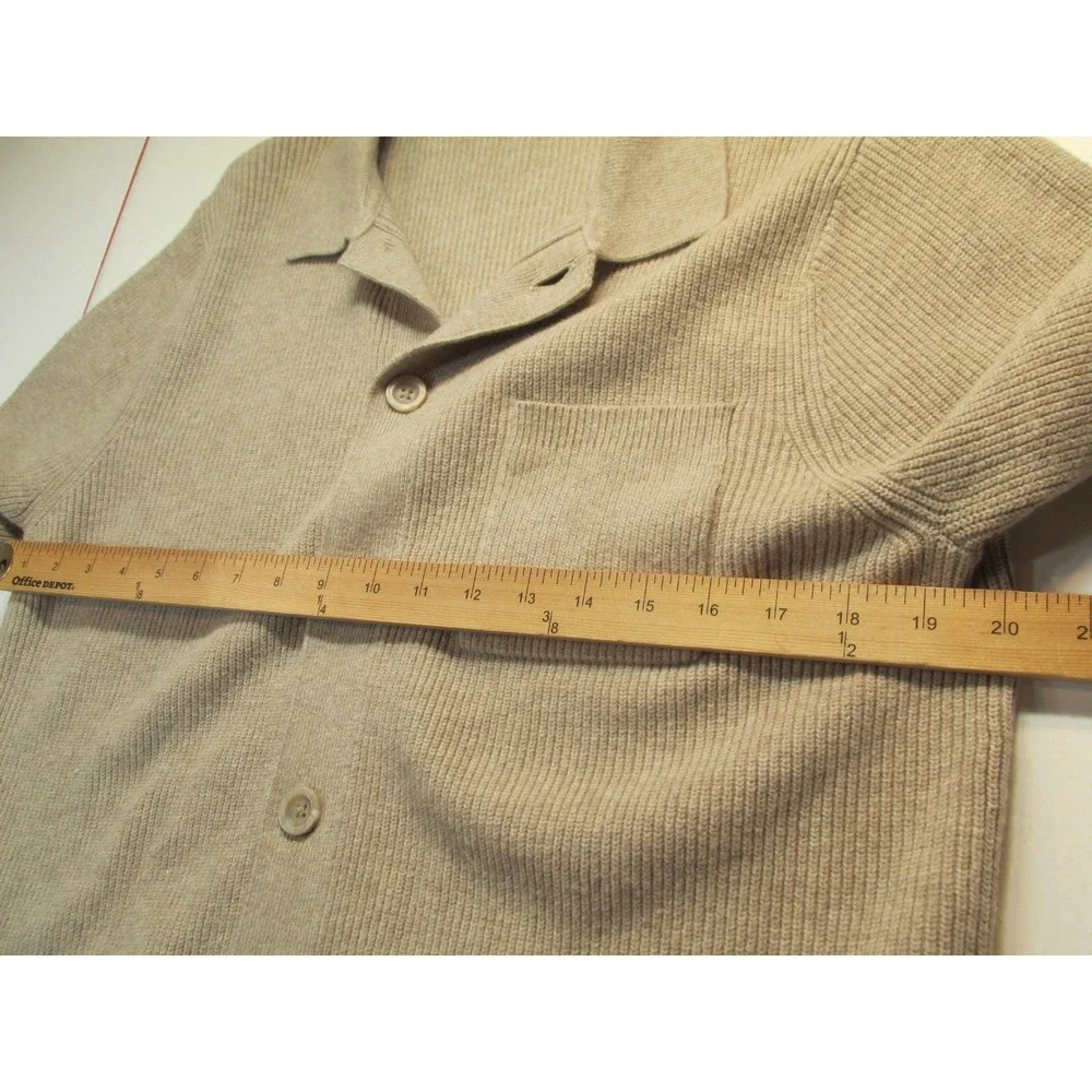 NWT GOODFELLOW Cardigan Knit Sweater Men Small Tan Button-Up Pocket Preppy Dad